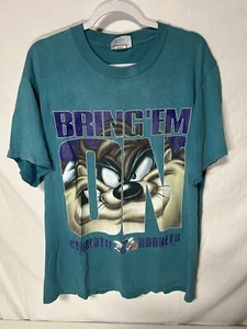 Vintage 1998 Warner Bros Charlotte Hornets Taz Shirt!! Bring Them Out! - Picture 1 of 8