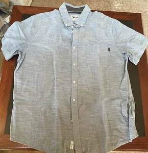 HURLEY Men’s Standard Collection Slub Button Down Short Sleeve Size XL EUC - Picture 1 of 11