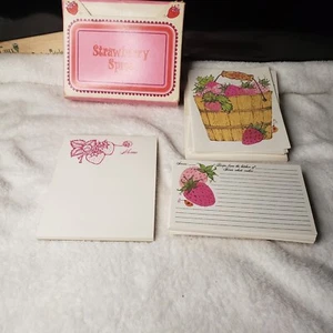 Vintage Strawberry Spree Recipe Cards Memo Pad Note Cards Current Inc. Box Set - Picture 1 of 10