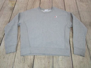 NICE Champion C Logo Reverse Weave Light Grey Crewneck Sweatshirt Womens Medium* - Picture 1 of 4