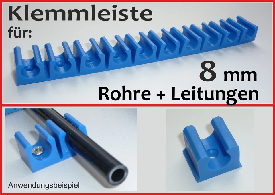 KLEMMHALTER Halterung für 8mm Benzinleitung Kunststoffleitungen KFZ Reparatur - Bild 1 von 1