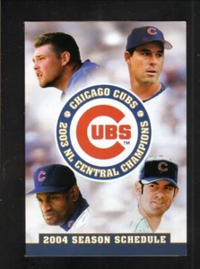Chicago Cubs Greg Maddux Sammy Sosa 2004 Pocket Schedule Sconto Pneumatico - Foto 1 di 2