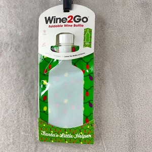 Wine 2 Go Flask Foldable Plastic Holds a Full Bottle Christmas Holiday Gift - Picture 1 of 5
