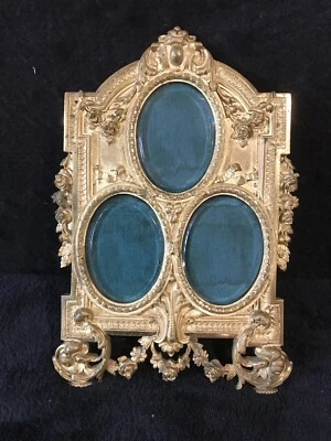 Antique Large Imperial French Heavy Solid bronze picture frame-330e - Image 1 of 4