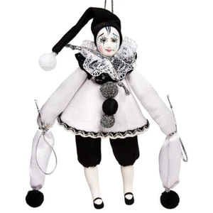 Pedrolino Pierrot Sad Clown Collectible Doll Handmade Christmas Ornament Doll - Picture 1 of 6
