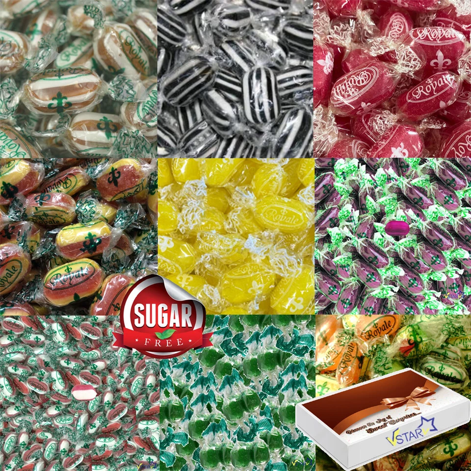 Royale SugarFree Strawberry,Lemons,Mint,Black&White,Limes,Blackcurrent&Liquorice - Image 1 of 1