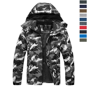 Hombres Exterior Impermeable Esquí Nieve Chaqueta Térmica Forrada de Vellón Invierno Abrigos de Trabajo - Imagen 1 de 79
