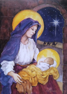 Art Greeting Card Christmas Scripture Faith Inspirational Child Son Holy Night