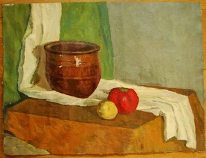 Ukrainian SovietUSSR Oil Painting realism impressionism Still Life pottery - Picture 1 of 5