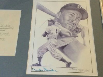 Lithograph of Duke Snider by Jerry Hersh, authentic signature. The lithograph nu - Image 1 of 3
