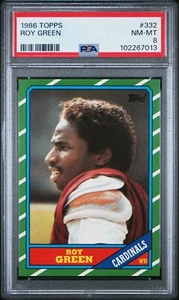 1986 TOPPS #332 ROY GREEN PSA 8 NM-MINT POP 21 ONLY 44 HIGHER CARDINALS - Picture 1 of 2