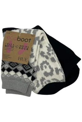 Paquete de 2 calcetines Ecosoft Hue para mujer a cuadros negros/blancos múltiples Foto 1 de 2