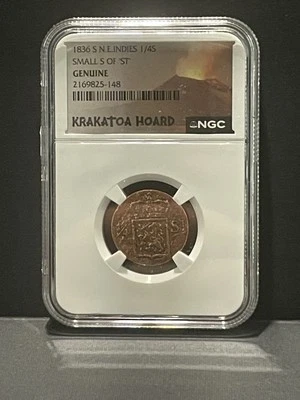 1836 S N.E.INDIES 1/4S Small S Of “ST” Krakatoa Hoard NGC Genuine - Image 1 of 2