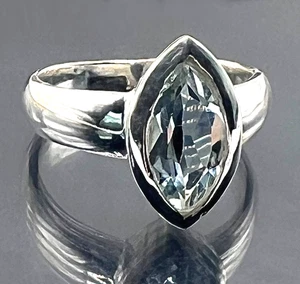 TOPMK-SCHMUCK RING, GR. 56 (17,8 mm Ø), 925/-SILBER, RHODINIERT, AQUAMARIN - Bild 1 von 5