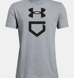 T-shirt Under Armour uomo icona baseball grigio sciolto manica corta taglia 3X - Foto 1 di 8