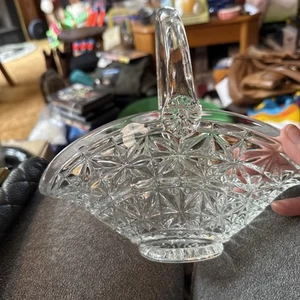 Vintage Korb aus Kristall geschliffenem Glas mit Henkel (selten) - Bild 1 von 17