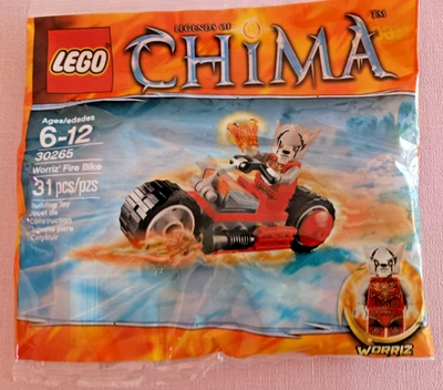 Lego Legends Of Chima (30265) Worriz' Fire Bike Polybag aposentado NOVO - Imagem 1 de 2