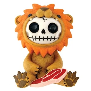 Furrybones Raion Skeleton in a Lion Costume with a Steak Figurine Statuette New - Picture 1 of 2