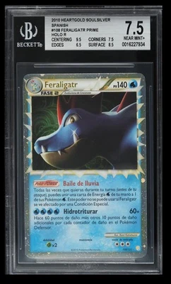 2010 HeartGold & SoulSilver Feraligatr Prime BGS 7.5 Spanish #108 Holo SR - Image 1 of 2