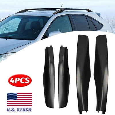 Black Roof Rack Rail End Cover Shel For Lexus RX330 350 400h 2003 2005 2006-2008 Foto 1 de 4