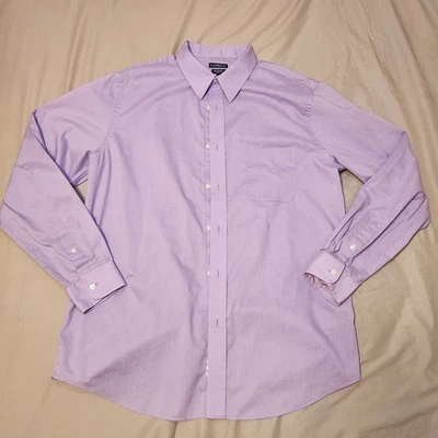 Camisa Croft & Barrow Púrpura Abotonada 17 1/2 - 36/37 Ajuste Clásico - Usada Foto 1 de 4