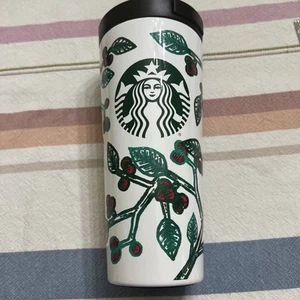 Starbucks 2016 Stainless 16 oz HOLLY BERRY Christmas Holiday Travel Mug Tumbler - Picture 1 of 6