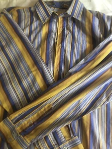 Brooklyn Express long sleeve stripped flip cuff button down shirt - Picture 1 of 6