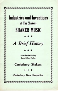 SHAKER MUSIK EINE KURZE GESCHICHTE PB Industries & Inventions 1968 Canterbury Shakers - Bild 1 von 3