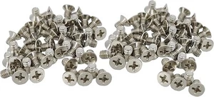 500Pcs M3-0.5x4mm Steel Flat Head Screw - Phillips Drive - Bright Nickel Finish - Picture 1 of 2