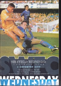 1991/92 SHEFFIELD WEDNESDAY V COVENTRY CITY 07-03-1992 DIVISION 1 - Picture 1 of 1