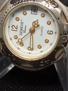 Geneve Swiss Womens Watch Gold Silver Stainless Date Quartz - Picture 1 of 4