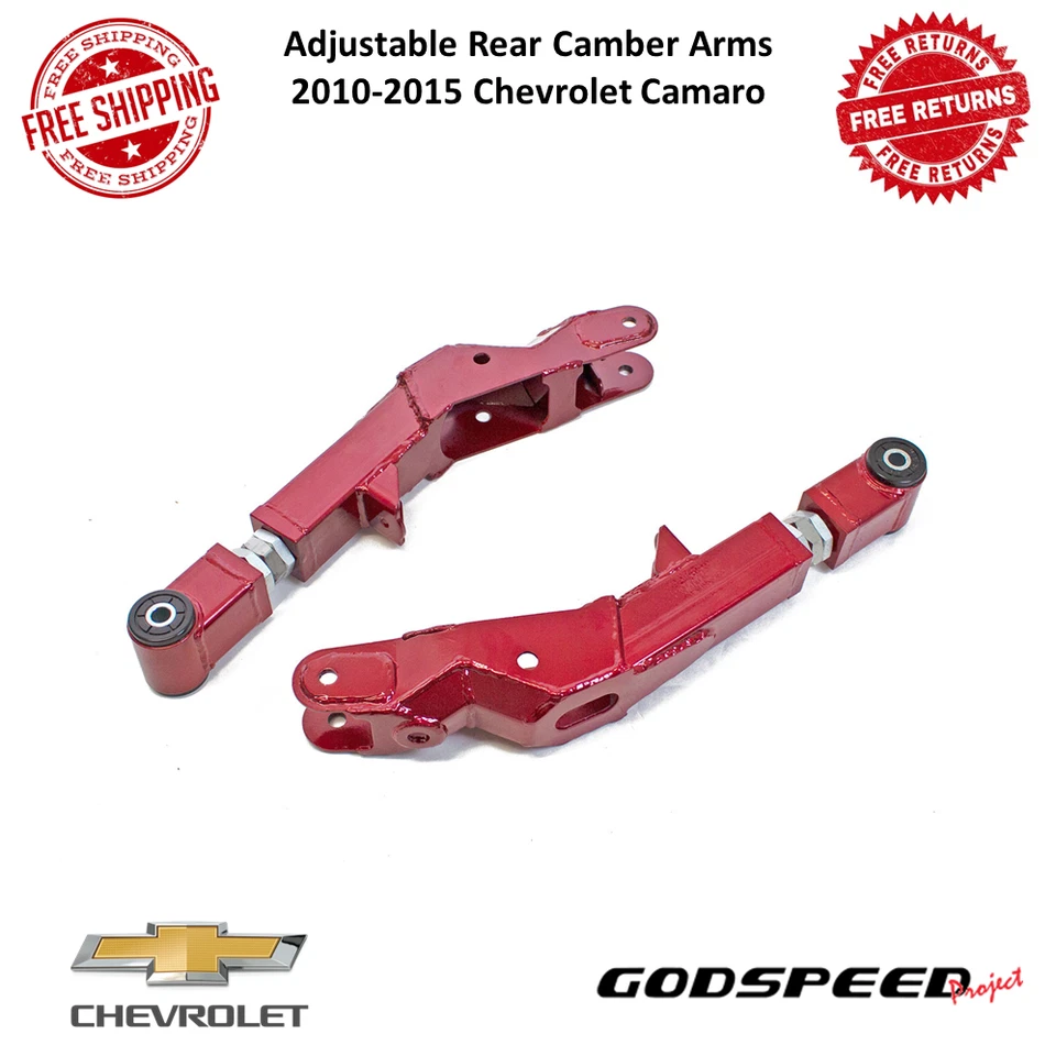 Braços de cambagem traseiros ajustáveis Godspeed +/- 3 graus compatível com Chevrolet Camaro 02-10 - Imagem 1 de 4