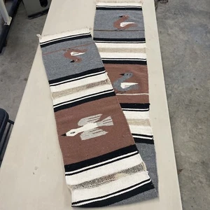 BIRD Native Indian Southwest Hand Woven Wool Folk Art Table Runner Tapestry - Picture 1 of 7