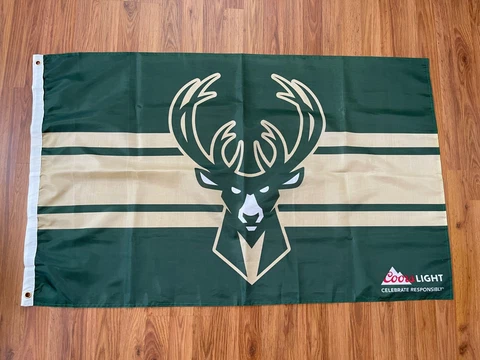 Milwaukee Bucks NBA BASKETBALL COORS LIGHT 2021 Promo Fan Cave Banner Flag! Cover