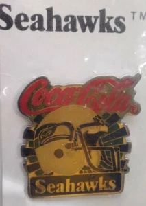 NFL Seattle Seahawks Pin Coca Cola Vtg 1990s NOS Never Opened Nice - Picture 1 of 5