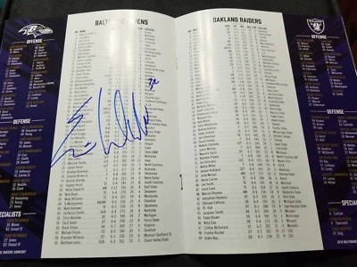  Eric Weddle Baltimore Ravens GAME DAY Program with Autograph inside of Center - Image 1 of 3