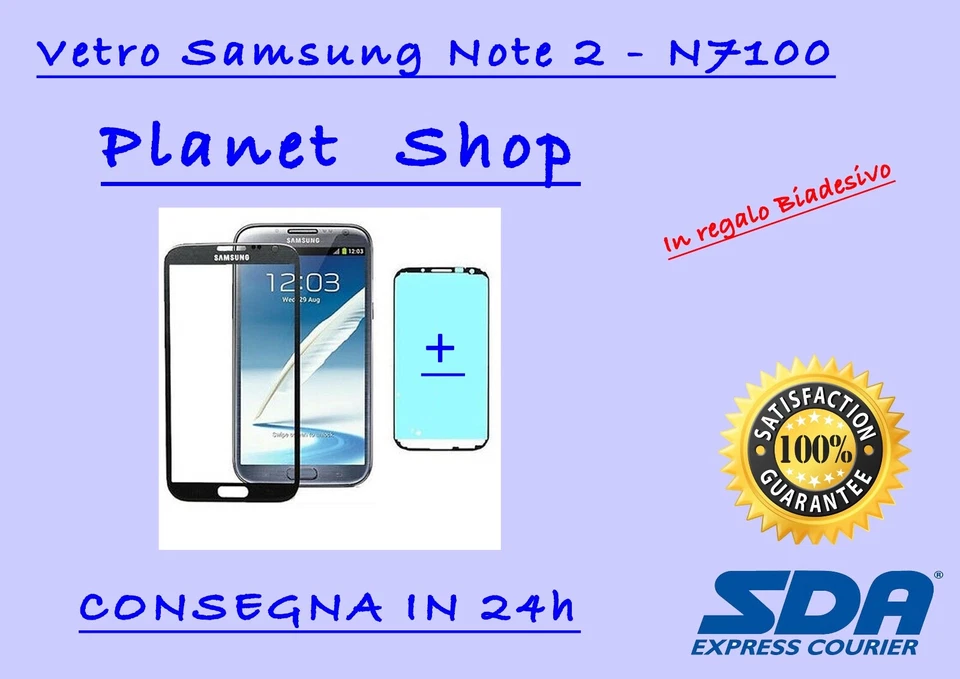 VETRO VETRINO per SAMSUNG GALAXY NOTE 2 N7100 NO DISPLAY NO TOUCHSCREEN GRIGIO - Immagine 1 di 1