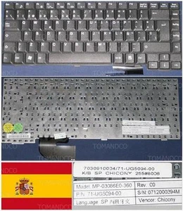 Keyboard qwerty Spanish Fujitsu Amilo A1640 A1645 MP-03086FE0-360 71-UG85094-00 - Picture 1 of 1