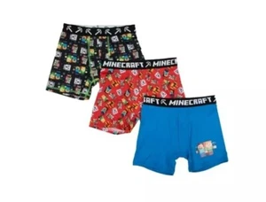 Minecraft Creeper 3- Pack Boys Athletic Boxer Briefs Underwear Size 8M - Picture 1 of 3