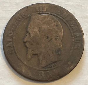 BONITA MONEDA DE 10 CÉNTIMOS FRANCIA 1864 B LJ - Imagen 1 de 4