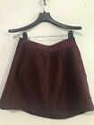 J. Crew Size 0 Wool Blend Burgundy Flare Skirt Style# 31765 Modern Band Waist