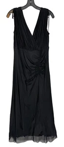NEW Anne Klein Midi V-Neck Empire Waist Sleeveless Dress Size Sm Black Women’s - Picture 1 of 12