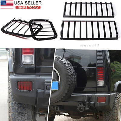 Steel Tail Light & Fog Light Lamp Cover Guard Trim For Hummer H2 2003-2007 4PCS Foto 1 de 4