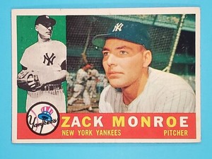 1960 Topps Zack Monroe New York Yankees #329 VG+ ⚾