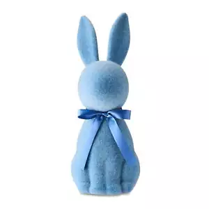 Charming 16" Flocked Blue Bunny Decor for Easter Celebrations - Picture 1 of 12