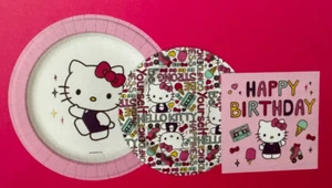 Sanrio Hello Kitty Happy Birthday Paper Tableware Party Set NIP - Picture 1 of 7