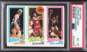 1980 Topps Magic Johnson Rookie Karte RC Larry Bird Julius Erving PSA 6 EX-MT - Bild 1 von 3