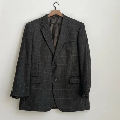 Jos A Bank 100%  Wool Sport Coat Jacket Two Button Prince Of Wales Check Men 44R - Image 1 of 4