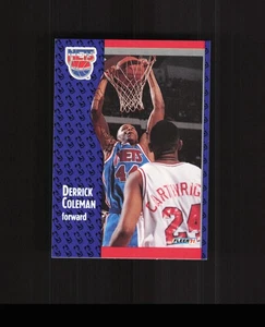 1991-92 Fleer #130 Derrick Coleman Basketball Card New Jersey Nets - Picture 1 of 2
