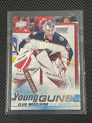 Elvis Merzlikins - 2019-20 Upper Deck Series 2 Young Guns #466 - Chaquetas azules Foto 1 de 2